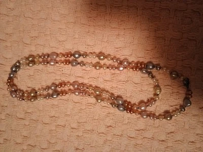 HONORA 36” FRESHWATER PEARL BEADED NECKLACE PRETTY PASTEL COLORS 925 CLASP - Image 1 of 2