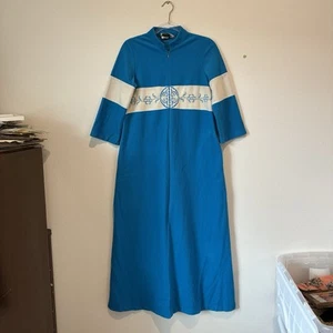Sears Best Damen Nachthemd Vintage Samt Velours Pullover lang blau Größe 10 - Bild 1 von 19