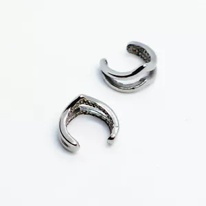 2pcs Stainless Steel Heart Love Design Ear Cuff Clip Non-Piercing Stud Earrings - Picture 1 of 11