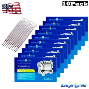 Passive Self-ligating Dental Brackets Braces Ortho ROTH/MBT 022 3/345Hook 10pack - Picture 1 of 20