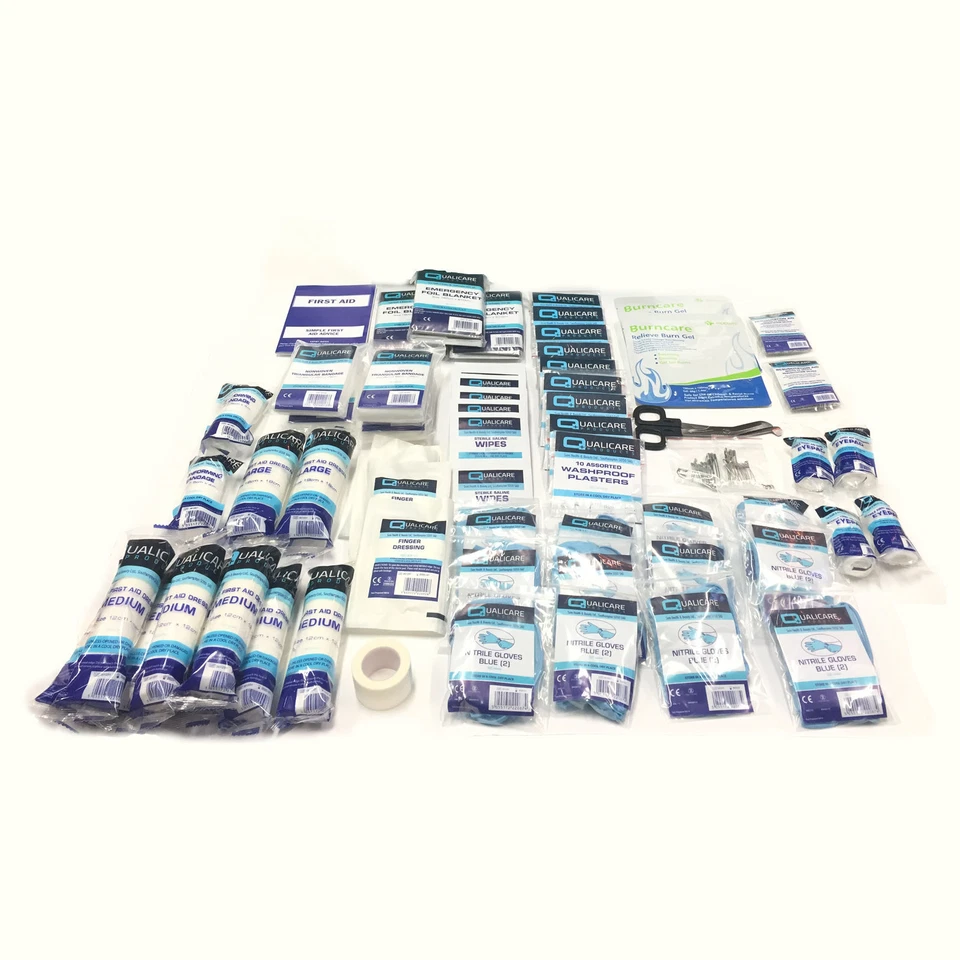 QUALICARE LARGE MEDICAL OFFICE HOME WORKSHOP ESSENTIAL BSI QUALITY FIRST AID KIT REFILL