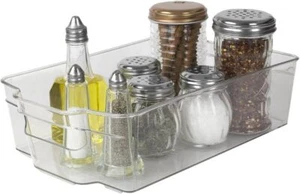 Home Basics Poubelle à Réfrigérateur en Plastique Multifonction Organisation Transparente pour Votre Cuisine - Photo 1/6