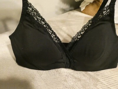 ¡NUEVO CON ETIQUETAS! Sujetador con aros Natori 34C negro contorno de encaje simple 721323 Foto 1 de 4