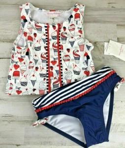 Girls Tommy Bahama Ice Cream 2 Piece Tankini Swimsuit. Size 18M NWT, RRP $49.99. - Picture 1 of 3