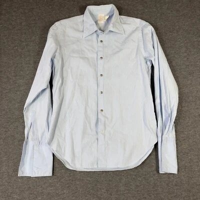 Authentic Replay Button Down Shirt Mens Chest 44" Light Blue French Cuffs - Image 1 of 4