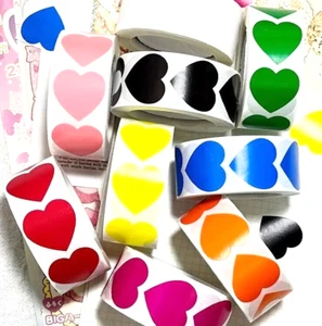 Heart Stickers Labels Love Envelope Seals Crafts Cards Wedding Valentine Gifts - Picture 1 of 46