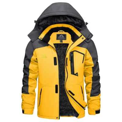 Men's Winter Ski Jacket Waterproof Warm Thick Fleece Hiking Jackets Raincoats - Image 1 of 4
