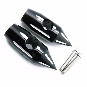 Black 1" Spike Handlebar Riser For HARLEY SPORTSTER SOFTAIL DYNA XL FL 883 1200 - Imagen 1 de 5