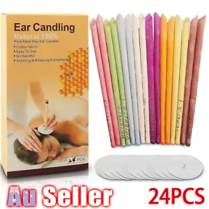 100% Natural Ear Candles Beeswax Bees Wax Ear Candling Cones - Pack of 24 - Picture 1 of 12