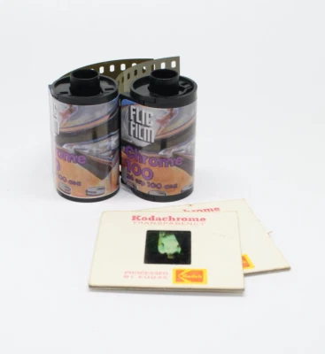 Flic Film Chrome 100 (Kodak Ektachrome 100D) pellicola diapositiva a colori 35 mm confezione doppia