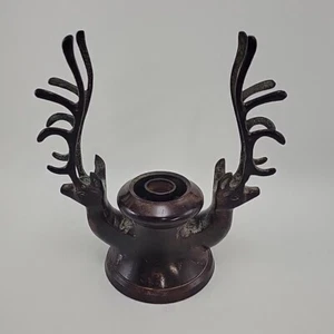 Vintage Metal Deer/Stag Head Candlestick Holder 8" Tall - Picture 1 of 15