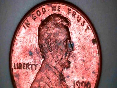 1990 Lincoln Memorial Penny Die Crack - Image 1 of 4