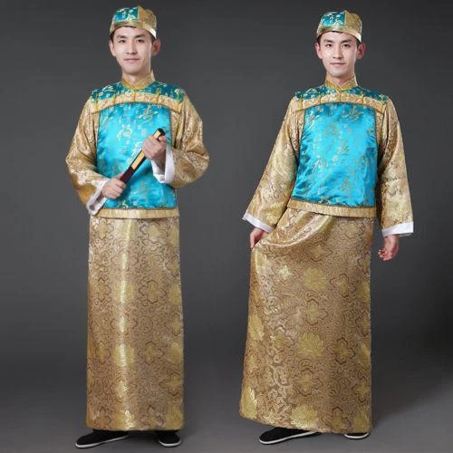 Disfraz de disfraz tradicional chino para hombre ropa Qing príncipe emperador túnica espectáculo Foto 1 de 4
