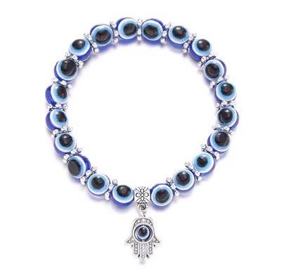 2x Armband türkisches magisches Auge Nazar Evil Eye Boncugu mavi boncuk Hamsa - Bild 1 von 3