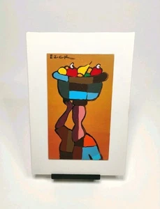 Original Eloy Zuniga Guevara abtraktes Gemälde Costa Rica Volkskunst 11"x8" signiert - Bild 1 von 12