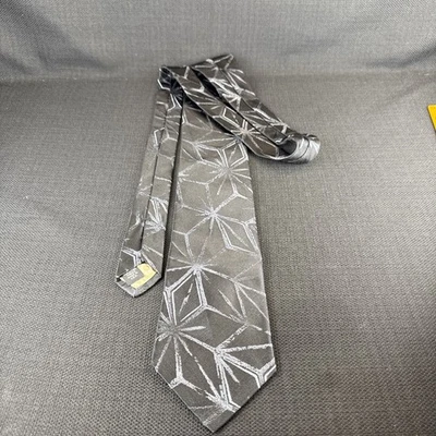 Murano Hand Tailored Black Abstract Mens Tie 100% Silk 58 x 3.75 Necktie - Image 1 of 4