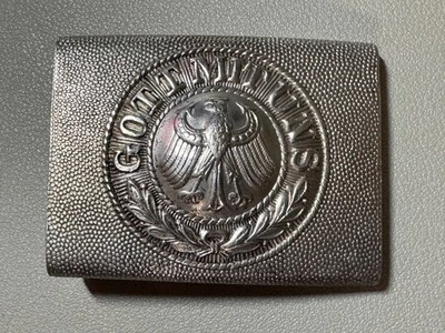 🇩🇪 魏玛共和国德国皮带扣-早期Reichswehr“Gott Mit Uns”铝 — 第 1/3 张图片