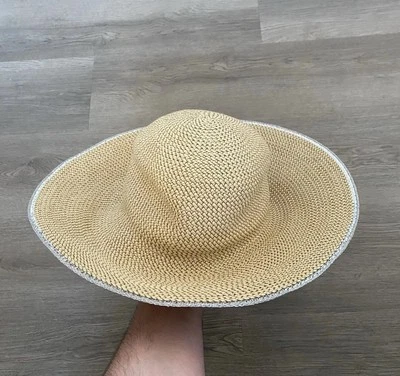 Шляпа от солнца ERIC JAVITS Straw Squishee Packable Hamptons сделано в США Kentucky Derby - Изображение 1 из 4