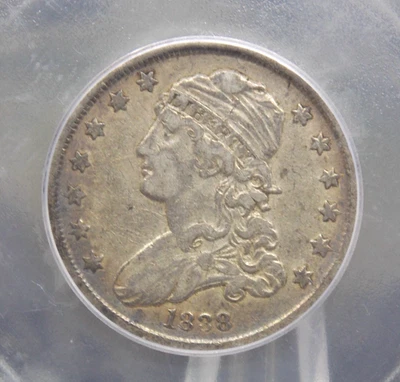 1838 Capped BUST Silver Quarter 25c ICG VF30 #701 Very Fine ECC&C, Inc. - Image 1 of 4