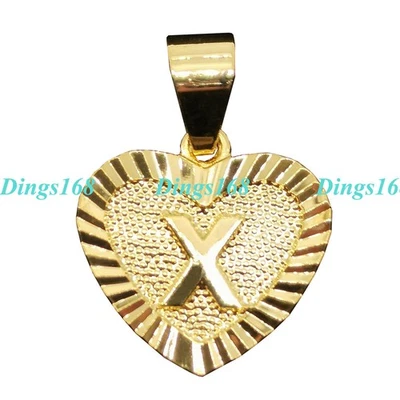 Colgante Corazón Inicial 26 Letras Lleno Oro 18K + Collar de Múltiples Tipo/Longitud Foto 1 de 2