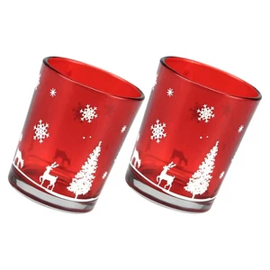 2 Pcs Candle Cup Christmas Decorations – Votive Tealight Holders Home Décor - Picture 1 of 4