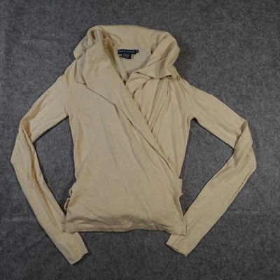 Ralph Lauren Sweater Womens Extra Small Blue Label Cashmere Blend Tie Wrap Ivory - Image 1 of 4