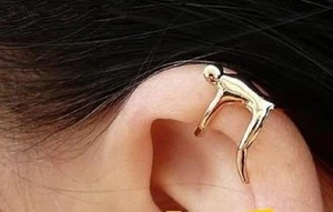 Ear Cuffs Earrings Climbing Man Golden Color Ear Cuff No Piercing Free Shipping - Picture 1 of 3