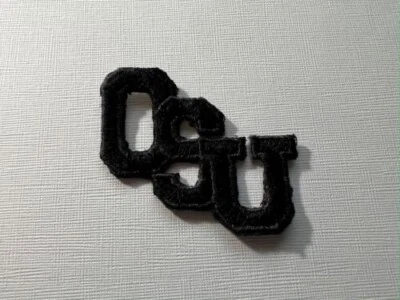NCAA Oklahoma State Cowboys Iron-On Letter Patch.MINT.Same day Ship. ALL BLACK ! - Image 1 of 4