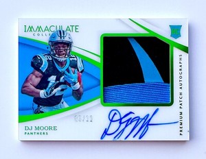 2018 DJ Moore Panini Immaculate RPA Acetate Auto RC /12 Patch Logo Prizm Green