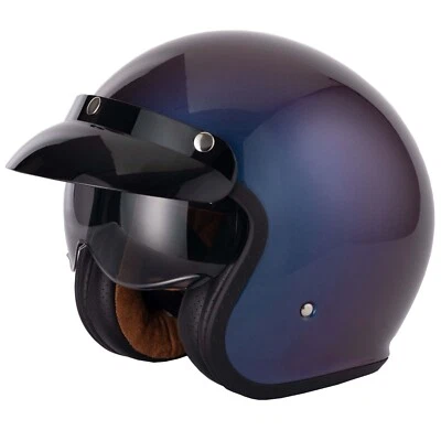 VCAN H589 CARA ABIERTA RETRO SCOOTER MOD MOTO CASCO DEGRADADO PÚRPURA Foto 1 de 4