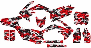 Digital Camo Graphic kit for Honda CRF250 CRF 250 2010-2013 decal red Black Gray - Bild 1 von 3