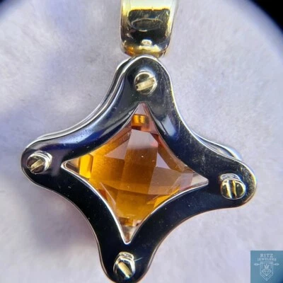 Citrine Pendant 18k White And Yellow Gold (All Genuine) - Image 1 of 4