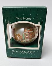 Vintage Hallmark Christmas Keepsake Ornament 1986 NEW HOME Glass Teardrop 