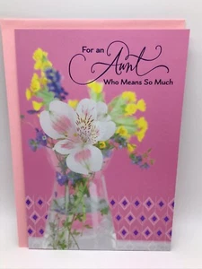 Hallmark Happy Mother’s Day Card For An AUNT Who Means So Much 8x5.5 Flowers - Picture 1 of 4