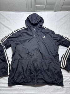 Adidas Track Zip Jacket Womesn XL Extra Large Black Nylon Polyester - Picture 1 of 9