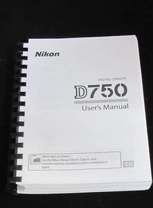 NIKON DIGITAL SLR D750 CAMERA PRINTED MANUAL USER GUIDE 537 PAGES A5 - Picture 1 of 2