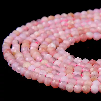 2MM Natural Pink Opal Gemstone AAA Micro Faceted Round 15.5 inch (80017899-P82) - Image 1 of 3