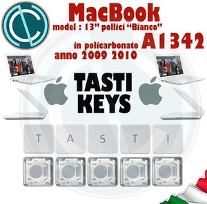 KEY TASTO CLIP PER TASTIERA APPLE MACBOOK 13 A1342 WHITE BIANCO 2009 2010 KEYCAP - Foto 1 di 138
