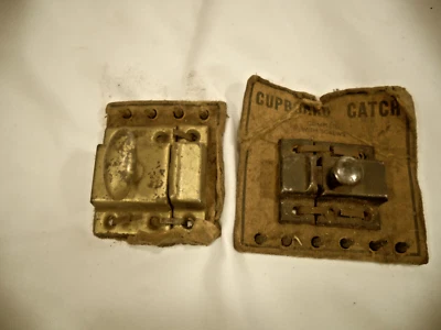 2 pares de accesorios primitivos de cierre de pestillo de giro ovalado de armario vintage #18 Foto 1 de 4