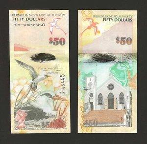 BERMUDA $50 Dollars 2009 (2012 / 2023) P-61A, New Prefix A/2, UNC, Cossar/Simons - Picture 1 of 1