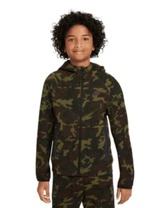 New Nike TECH Fleece Youth Full Zip Hoodie Jacket Kids FN9118 Boys Sz Large Camo - Picture 1 of 8