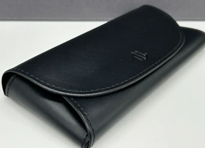 Haze Brillenetui semi Hartschale groß schwarz Kunstleder magnetisch flach vegan - Bild 1 von 4