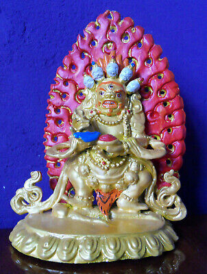Statue Mahakala Zornvolle Gottheit Dharma, Beschützer Der Lehre • 22.22€