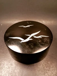 Vintage Otagiri Hand Crafted Laquer Iridescent Birds Coasters In Case - Picture 1 of 10