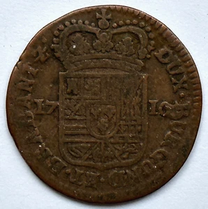 1710 SPANISH NETHERLANDS LIARD - PHILIP V (1700-1711) - ABOUT VF - FREE SHIPPING - Picture 1 of 2