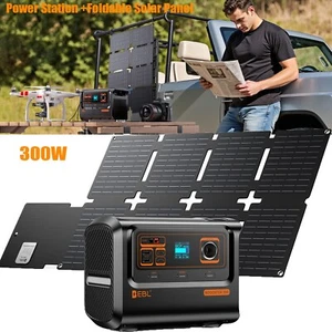 EBL Peak 600W Power Station Portable Solar Generator + 40W Foldable Solar Panel - Picture 1 of 12