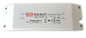 (10- Pack) Mean Well ELN-60-27 Outdoor 60W AC / DC LED Driver Power Supply IP64