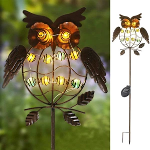 Garden Solar Lights Outdoor,Solar Powered Stake Lights - Metal OWL LED Decorativ - Picture 1 of 12