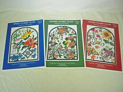 Set of Stained Glass cross stitch Seasons - Spring, Summer, Autumn - Imaginating - Image 1 of 4