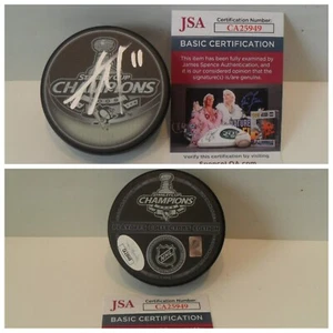 Jordan Staal Signed Pittsburgh Penguins 2009 Stanley Cup Puck JSA COA Carolina - Picture 1 of 3